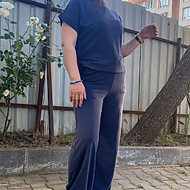 Bisiklet Yaka Pike Modal Lacivert Giy Çık Takım