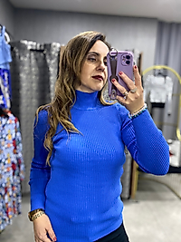 Esnek Yarım Boğazlı Kadın Triko Body