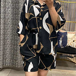 Beli Lastikli Gömlekli Şortlu Takım