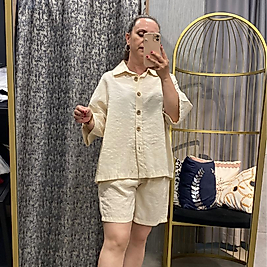 Beli Lastikli Gömlekli Şortlu Takım