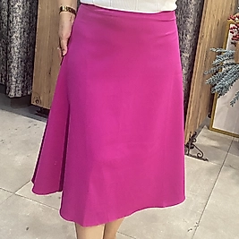 Midi Boy Fuşya Renk Çan Etek