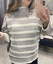 Standart beden Şeritli Kazak