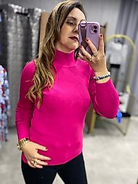 Esnek Yarım Boğazlı Kadın Triko Body