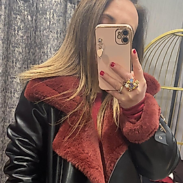 İçi Bordo Tüylü Yumuşak Deri Mont